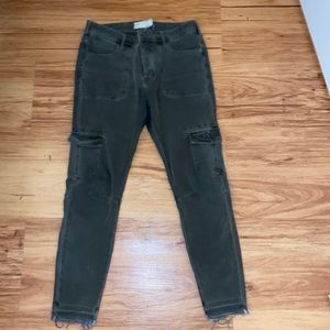Free People Olive Cargo Pants